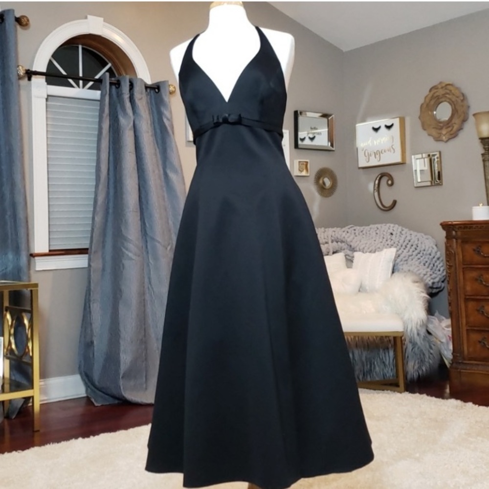 Vintage ABS Evening by Allen Schwartz black halter gown